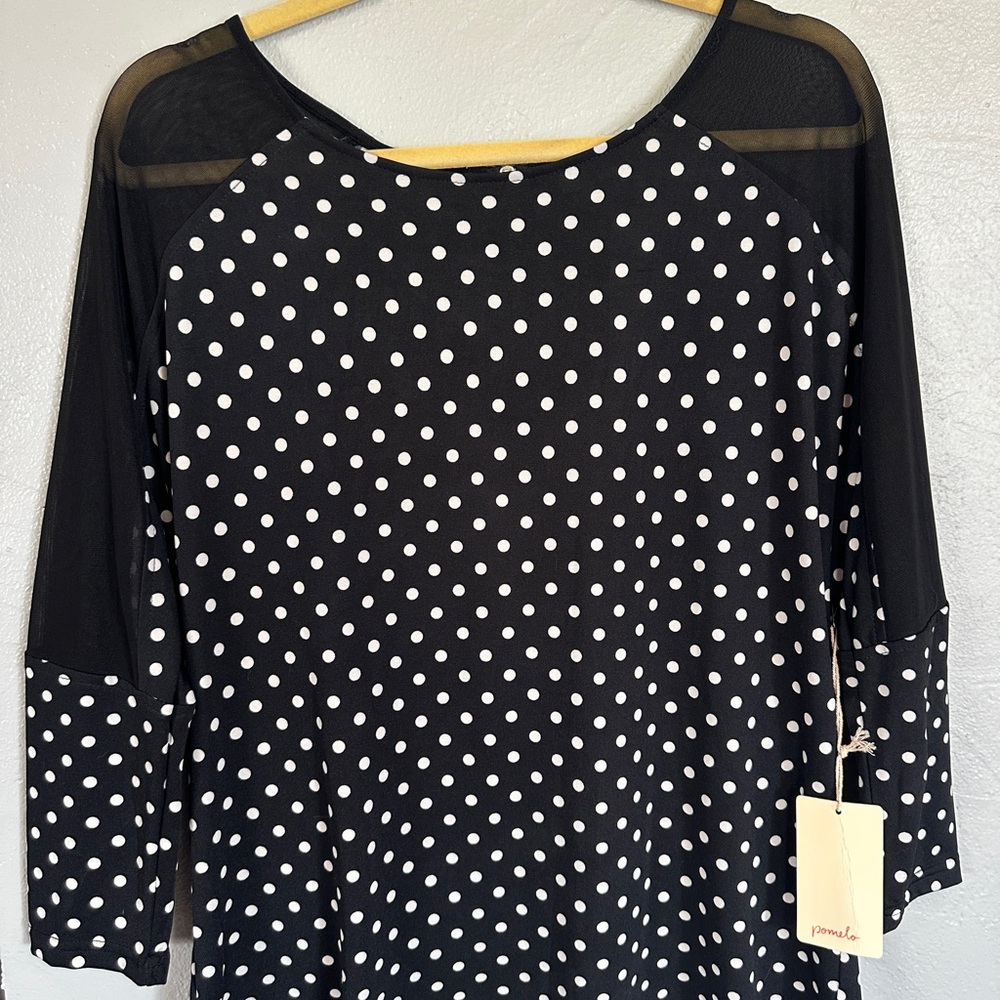 Black and White Polka Dot Top